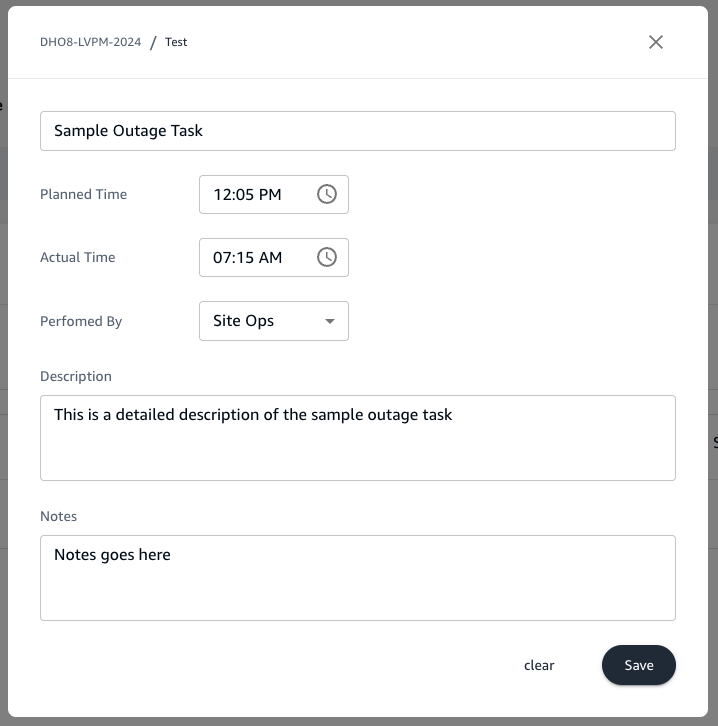 Project Details Execution Timeline Modal